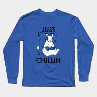 Just Chillin Gaming Dog Long Sleeve T-Shirt